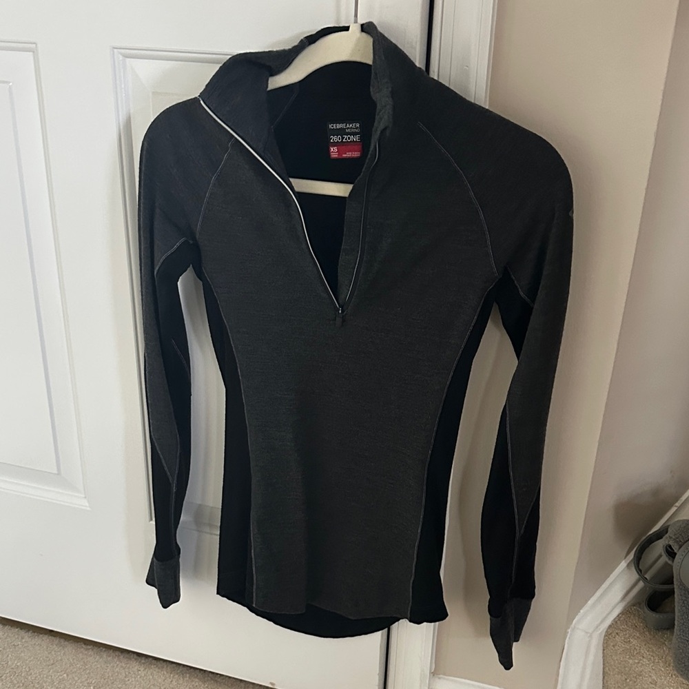 Icebreaker Charcoal Long Sleeve Half-Zip Top